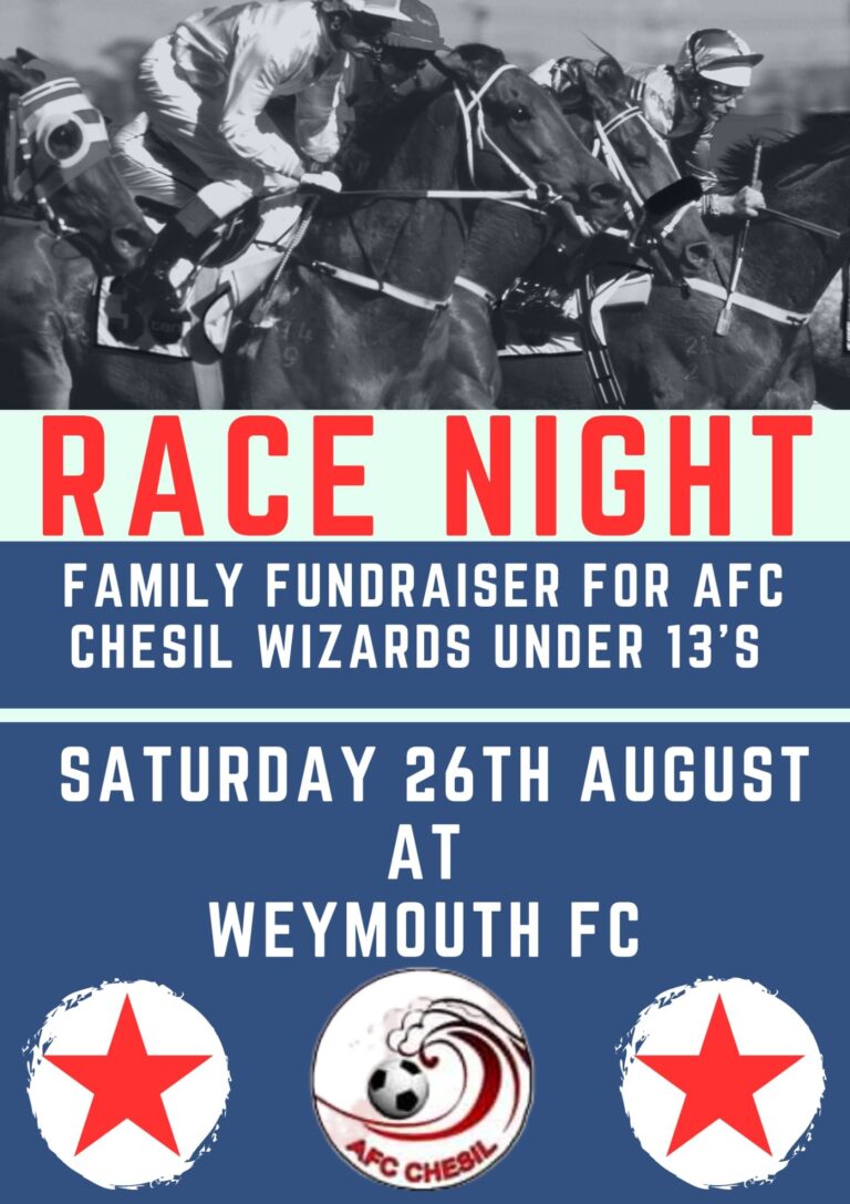 Race Night: Family Fundraiser for AFC Chesil U13’s @7pm