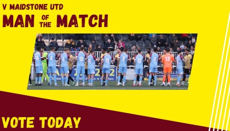 Vote for your Man of the Match – Maidstone Utd – 9th April 2024