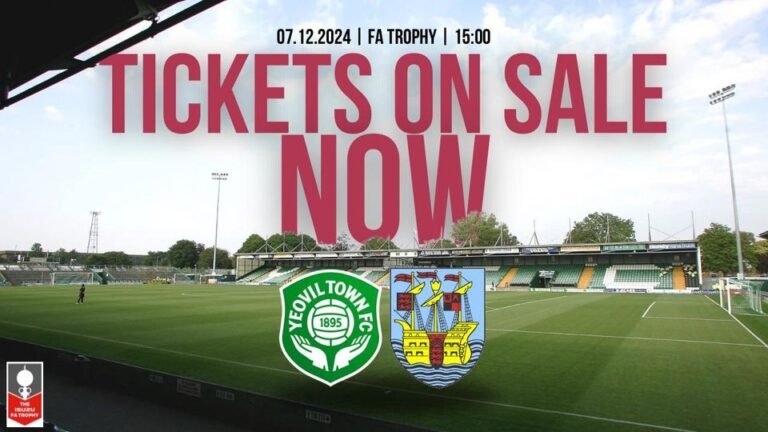 Yeovil Town FA Trophy tickets now on sale