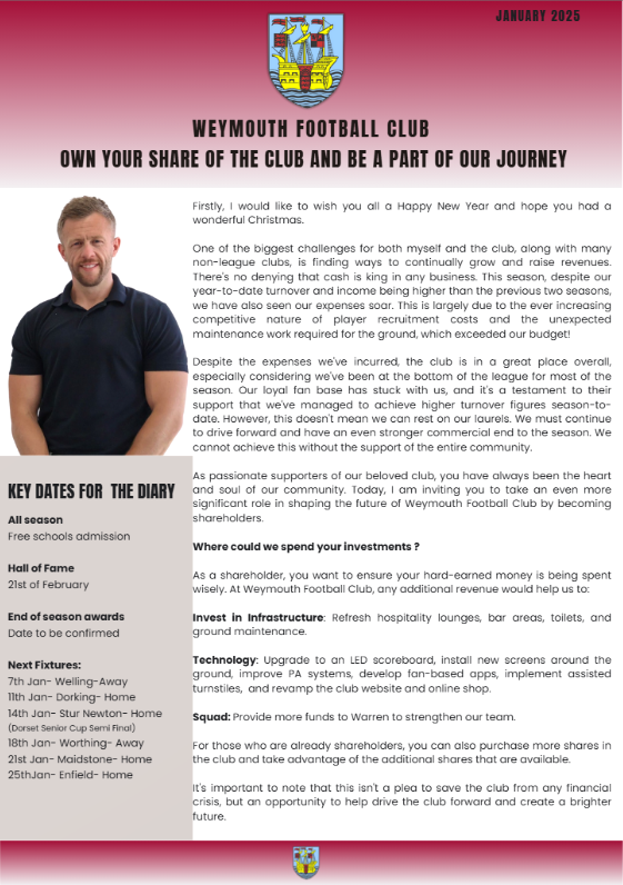 January 2025 – Commercial Newsletter programme cover