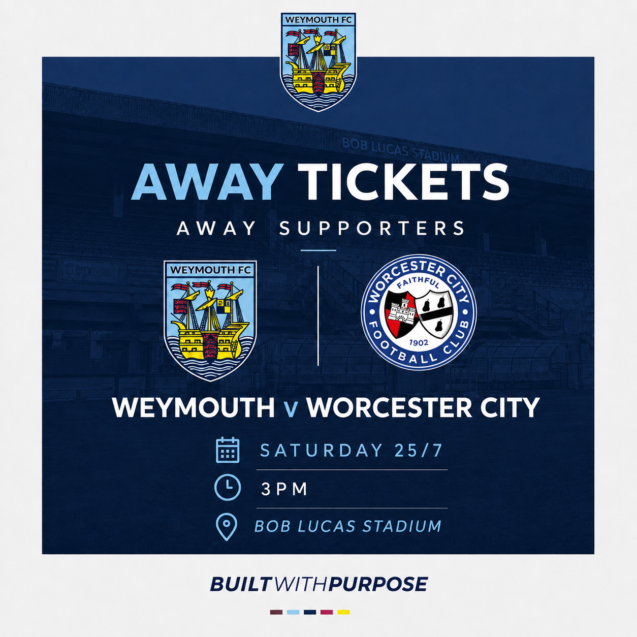 Away Supporter Tickets — Weymouth v Worcester Raiders