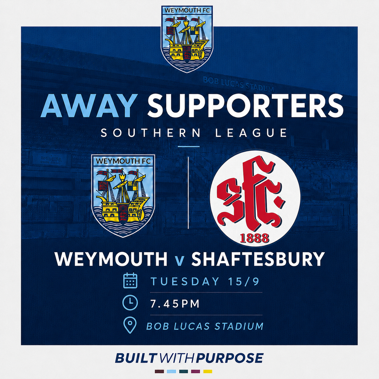 Away Supporter Tickets — Weymouth v Shaftesbury