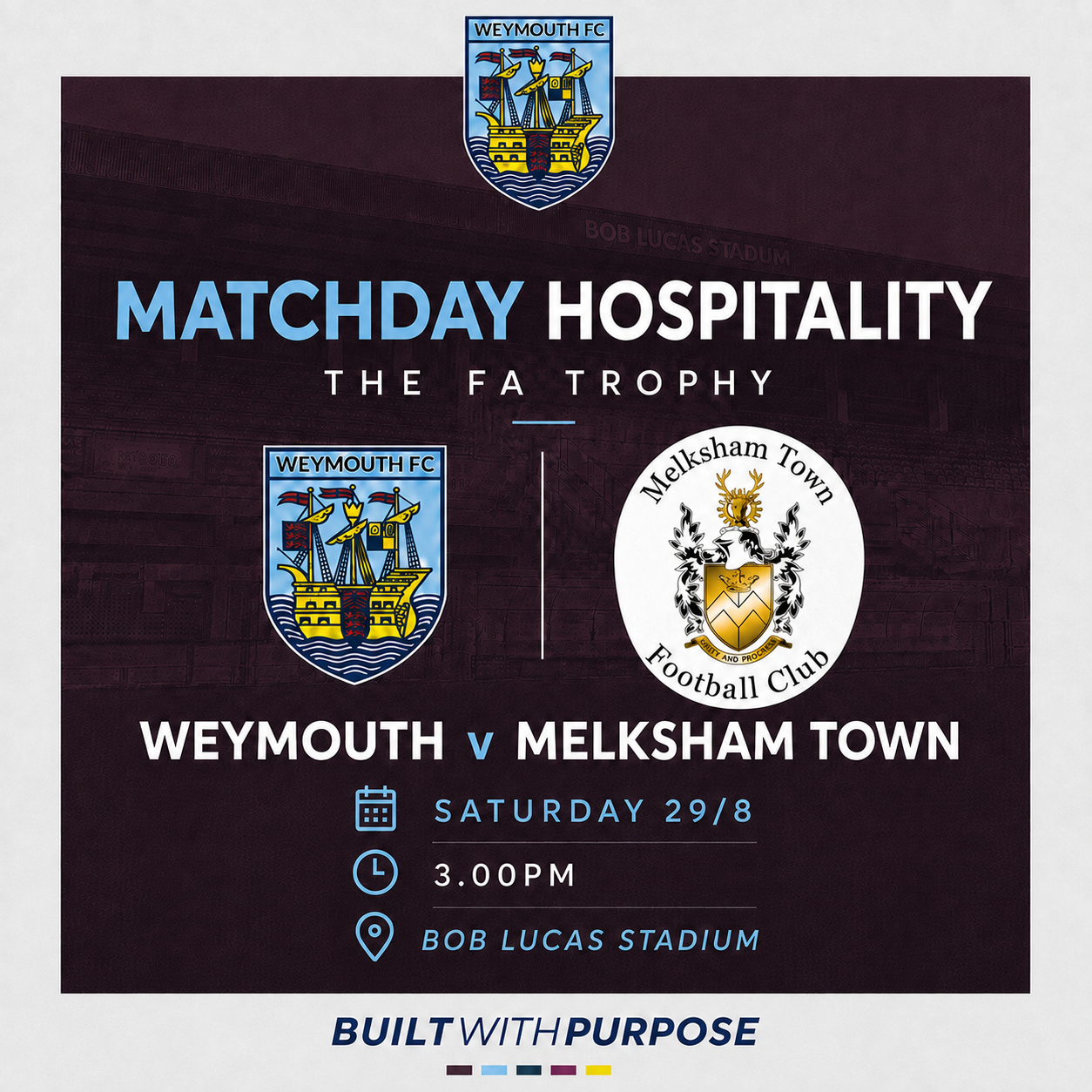 Hospitality — Weymouth v Melksham Town