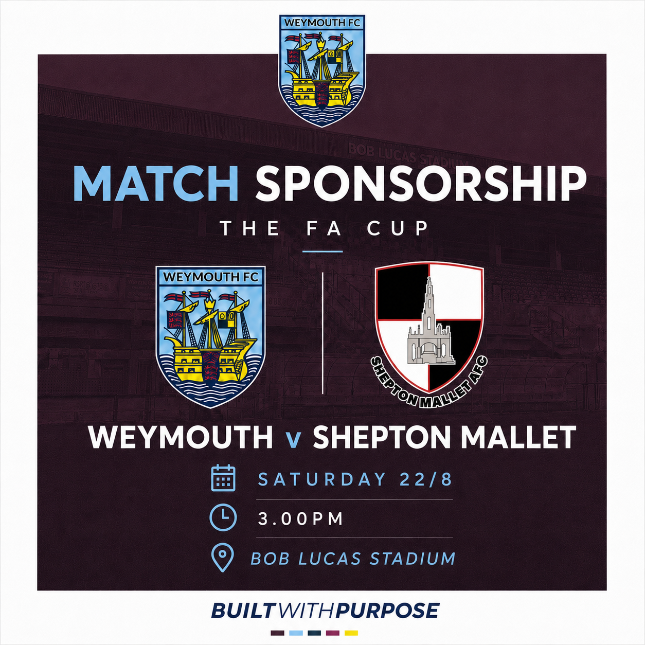 Man of the Match Sponsor — Weymouth v Shepton Mallet