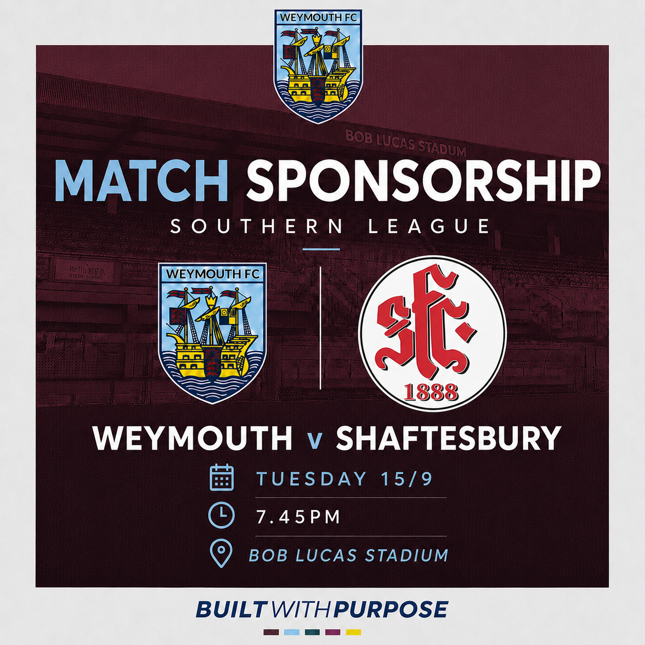 Man of the Match Sponsor — Weymouth v Shaftesbury