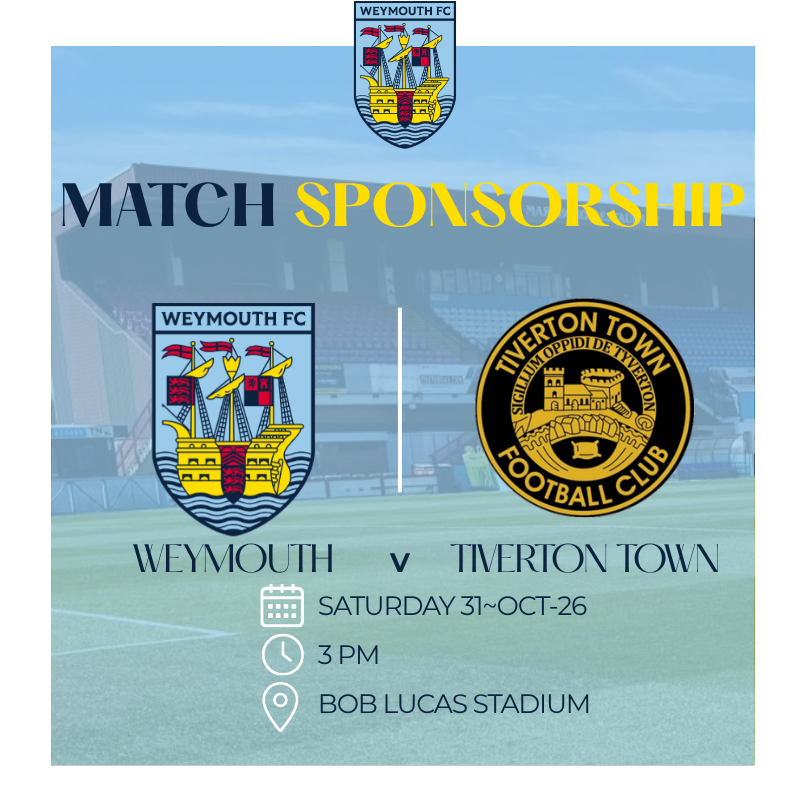 Man of the Match Sponsor — Weymouth v Tiverton Town