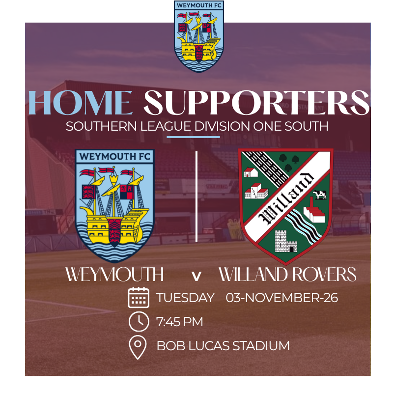 Match Tickets — Weymouth v Willand Rovers