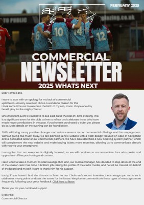 February 2025 Commercial Newsletter programme cover