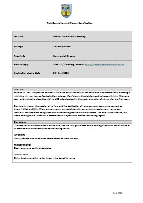 Head of Media and Marketing Job Description programme cover